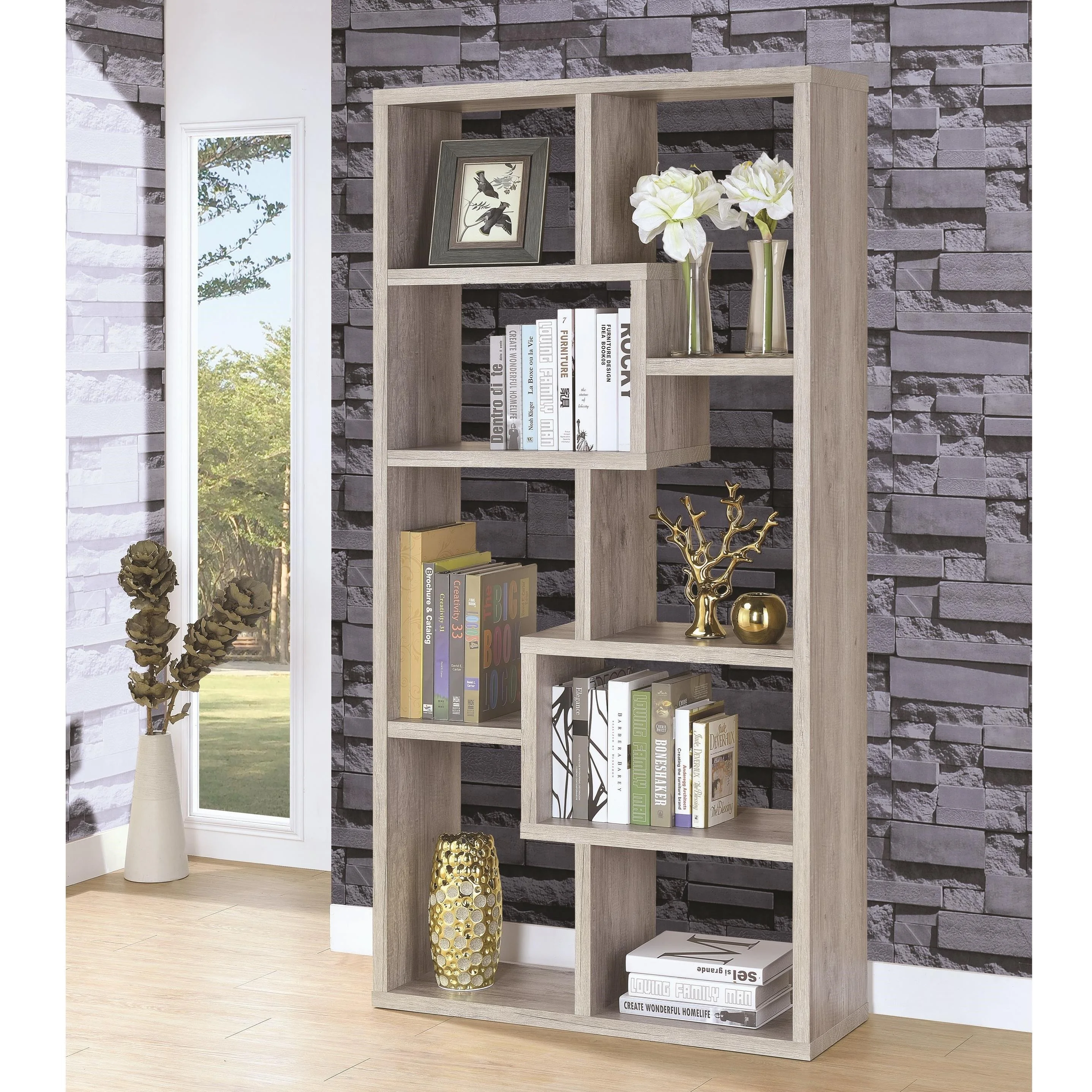 Coaster Bookcases 801137 8 Shelf Staggered Bookcase A1 Furniture
